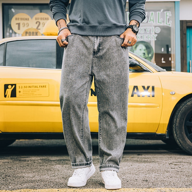 Men's Loose Straight Simple Jeans Casual