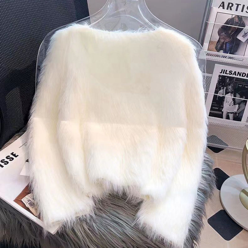 Women's Solid Color Elegant Long Sleeve Faux Knit Cardigan - Open Front Sweater For Fall&Winter