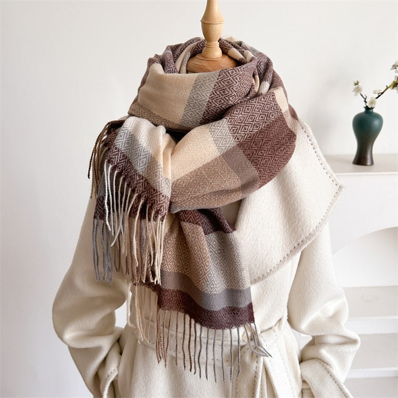 Unisex Autumn And Winter All-matching Tassel Scarf
