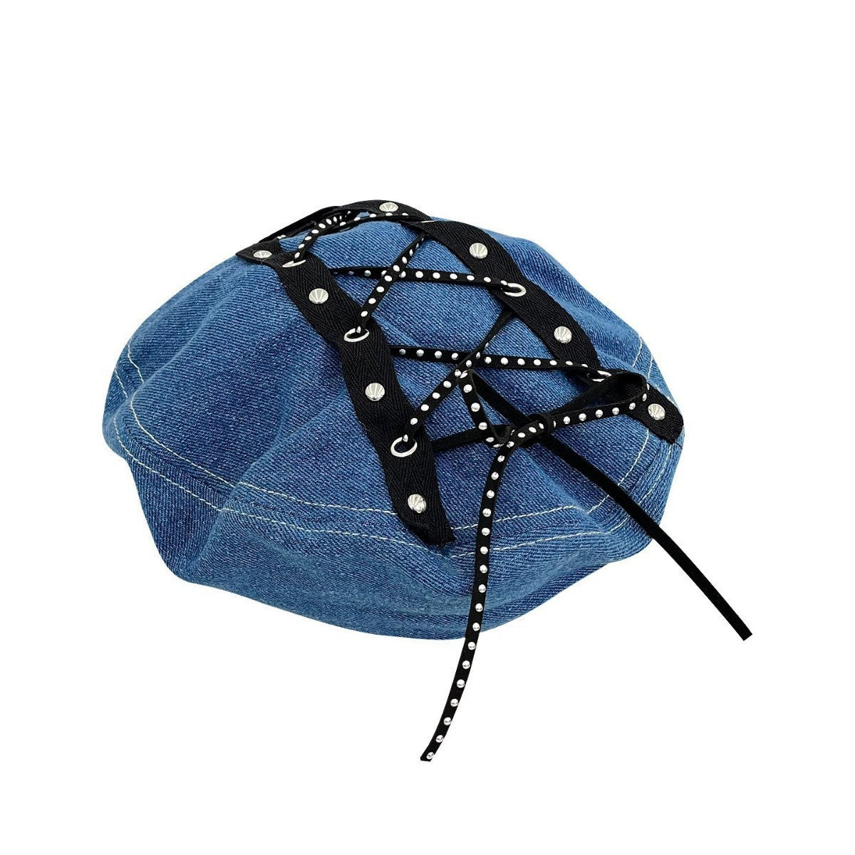 Denim Octagonal Cap Women's New All-match Plain Face Fashion Small Face