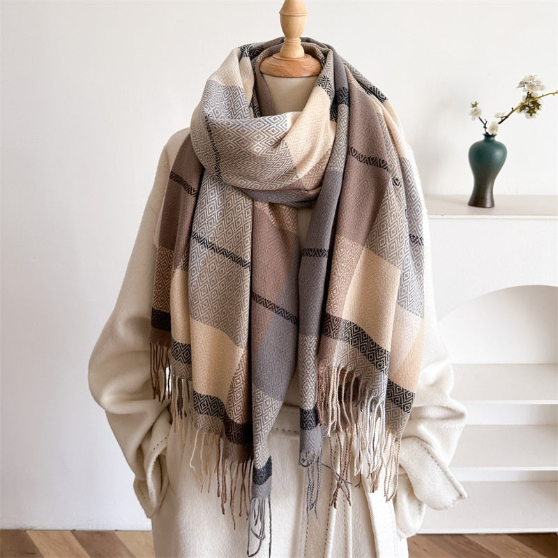 Unisex Autumn And Winter All-matching Tassel Scarf