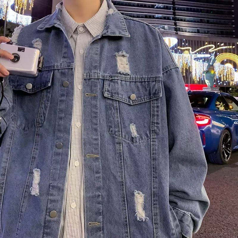 Casual Jacket Retro Loose Pu Handsome Top