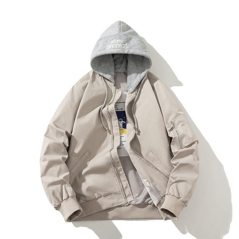 Pilot Jacket Trendy Solid Color Loose-fitting Large Size