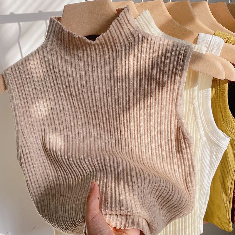 Women's Korean-style Half Turtleneck Knitted Inner Match Vest