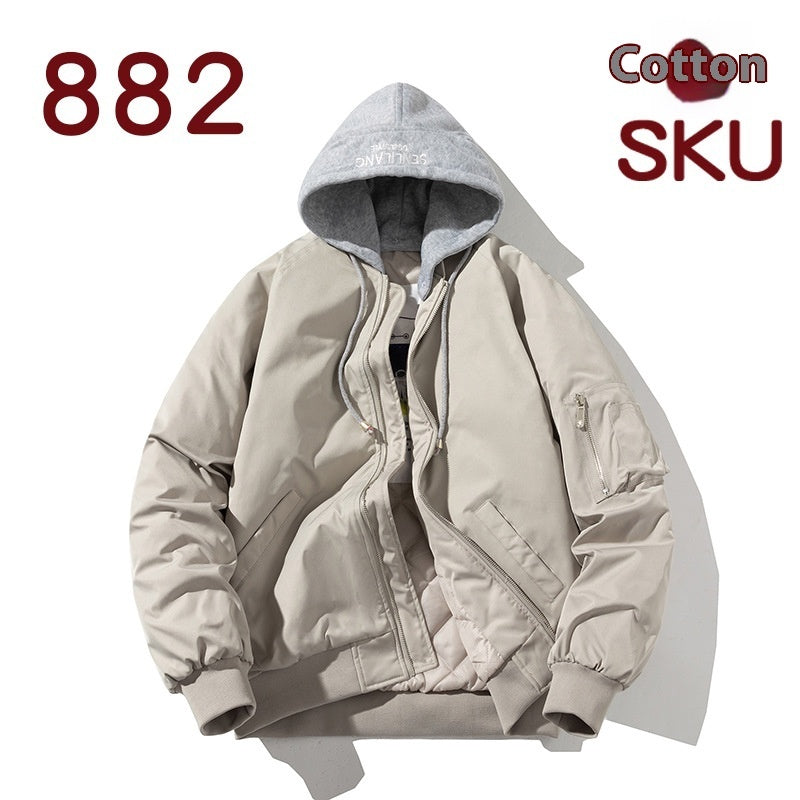 Pilot Jacket Trendy Solid Color Loose-fitting Large Size