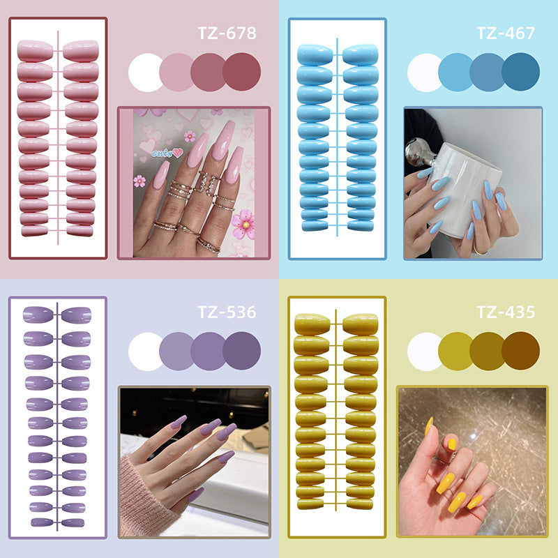 Short Ballet Trapezoid Glossy Nail Patch