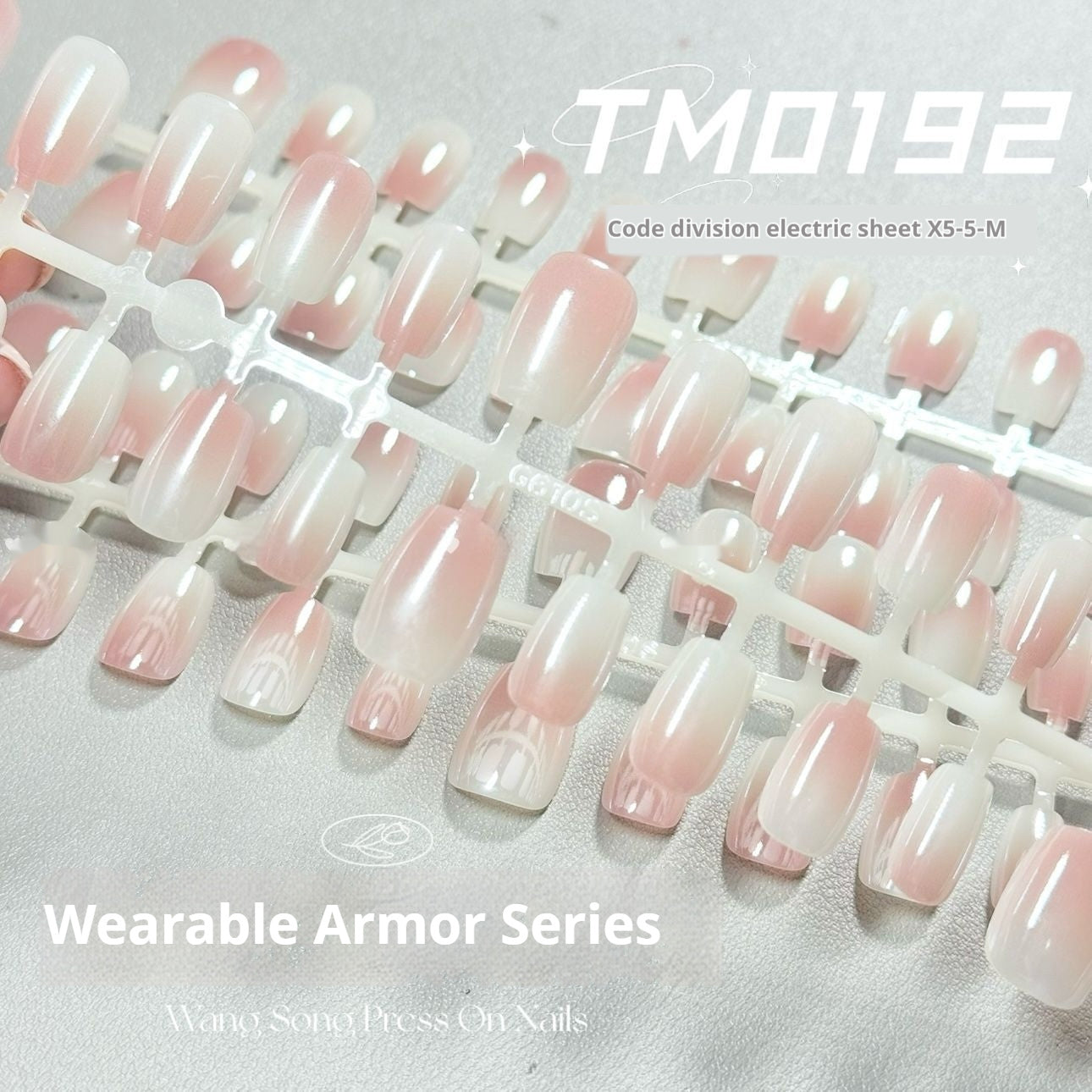 Peach Gradient Pearlescent Wear Armor Nail Sticker