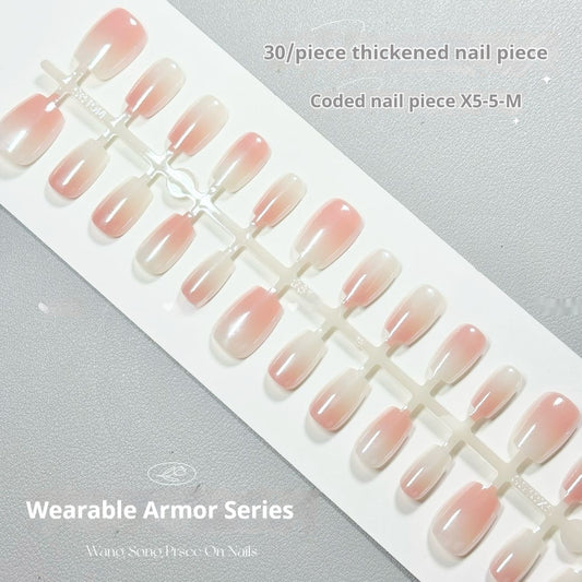 Peach Gradient Pearlescent Wear Armor Nail Sticker