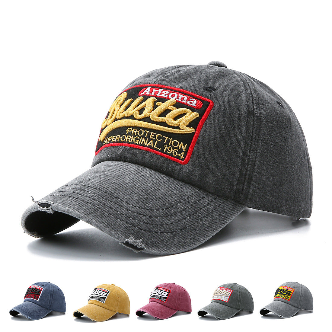Washed Baseball Cap Patch Letters Hat