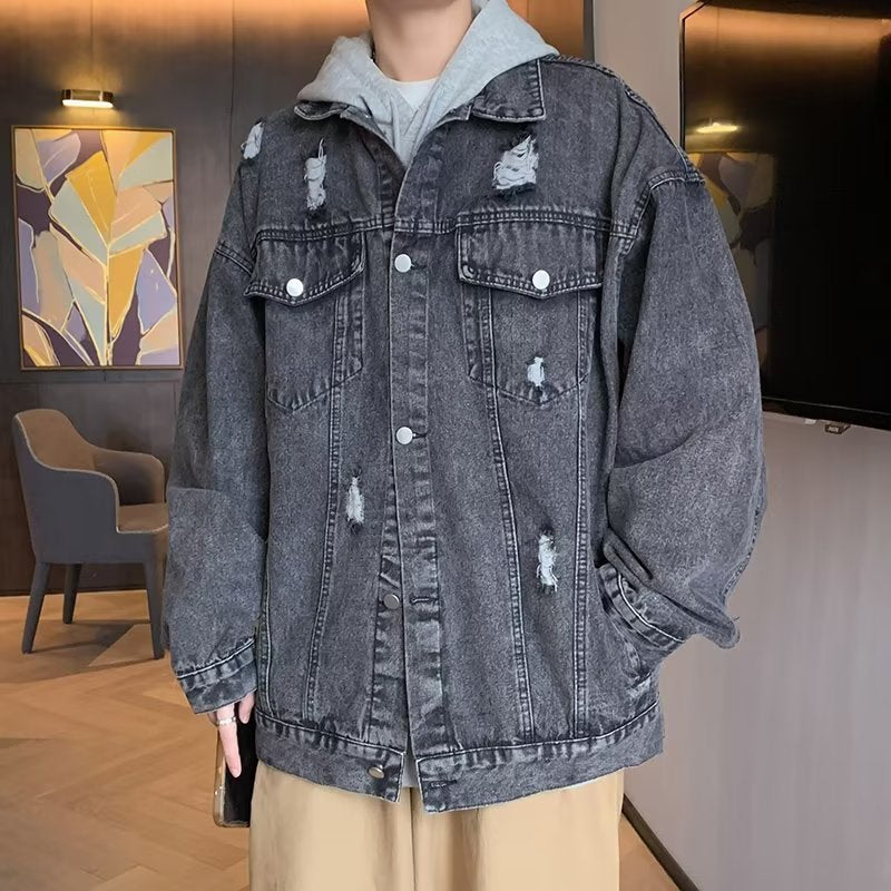 Casual Jacket Retro Loose Pu Handsome Top