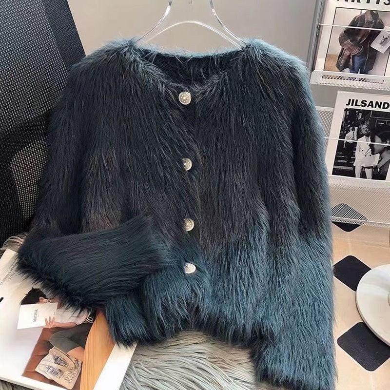 Women's Solid Color Elegant Long Sleeve Faux Knit Cardigan - Open Front Sweater For Fall&Winter