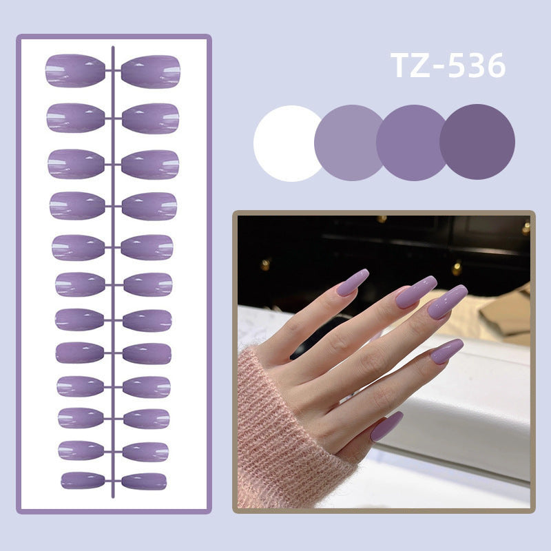 Short Ballet Trapezoid Glossy Nail Patch