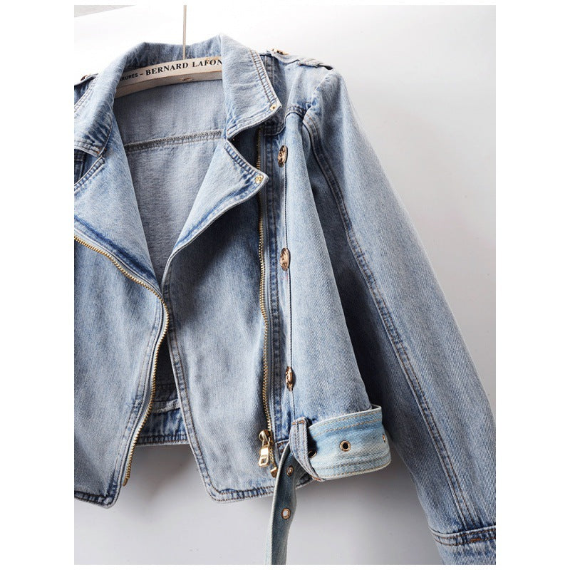 Women's Short Loose Top Motorcycle Jacket