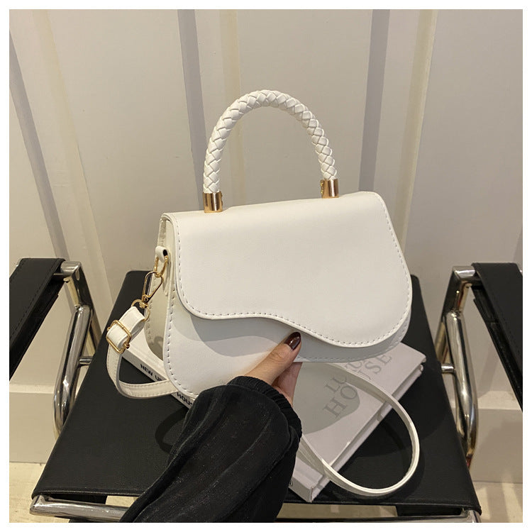 Design Portable Magnetic Snap Textured One-shoulder Bag