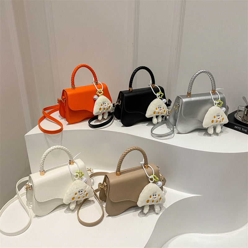 Design Portable Magnetic Snap Textured One-shoulder Bag