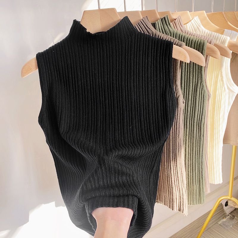 Women's Korean-style Half Turtleneck Knitted Inner Match Vest