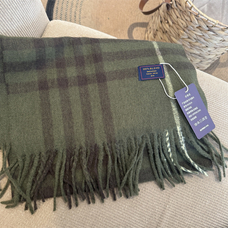 Unisex Cashmere-like Plaid Light Luxury Scarf
