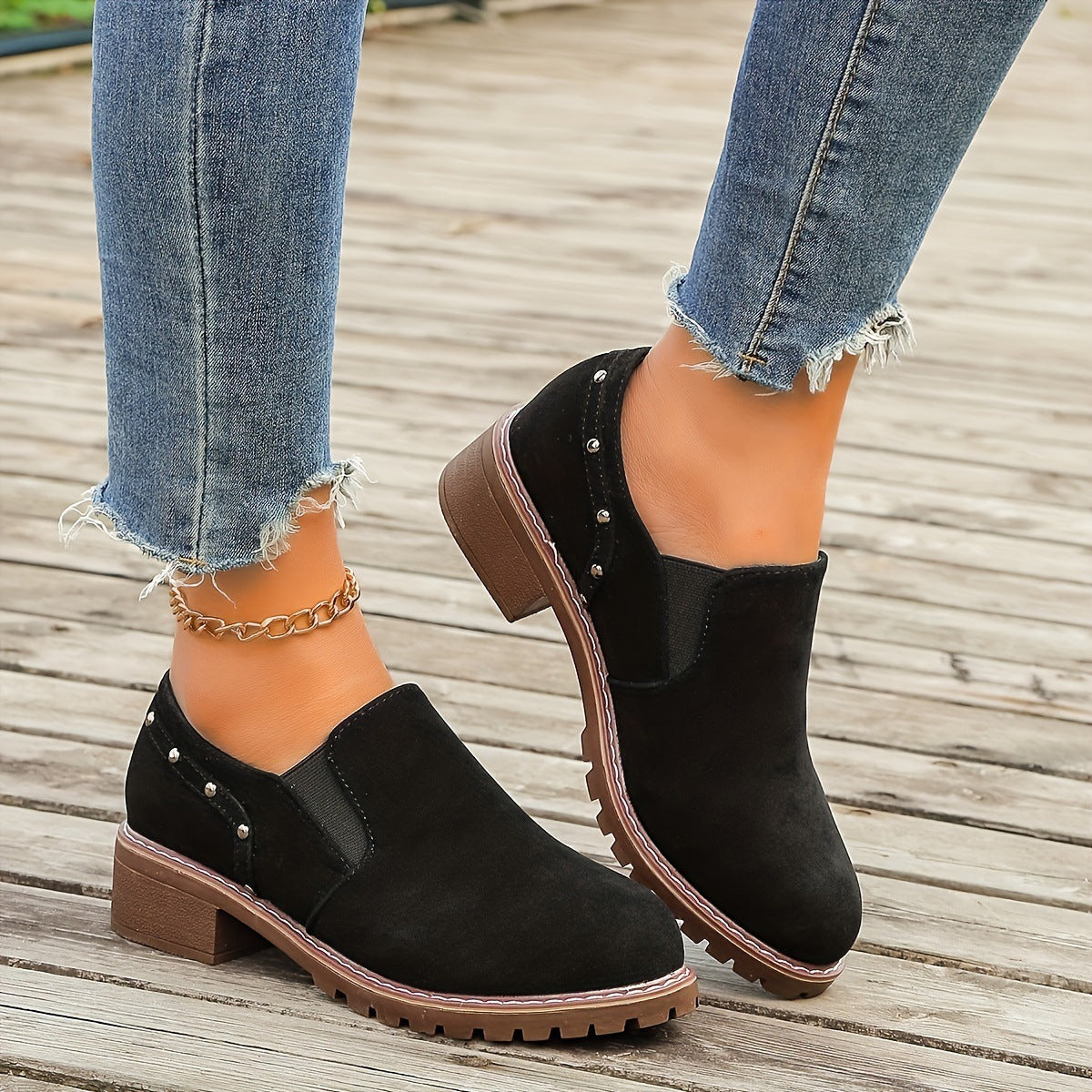 Plus Size All-match Casual Thick Heel Ankle Boots