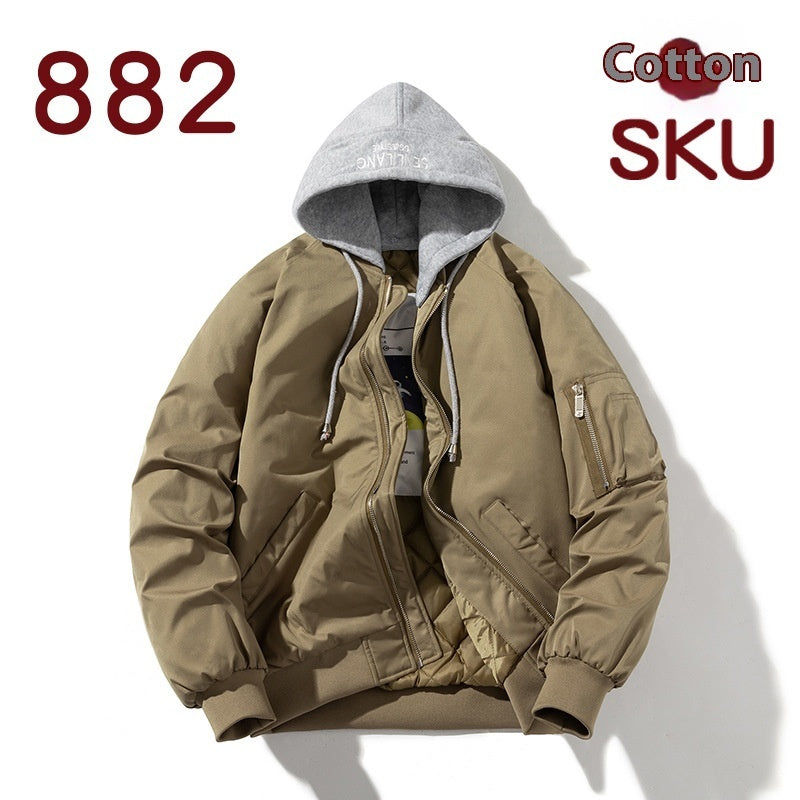 Pilot Jacket Trendy Solid Color Loose-fitting Large Size