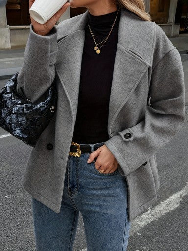 Women's Woolen Coat Loose Short Suit Overcoat