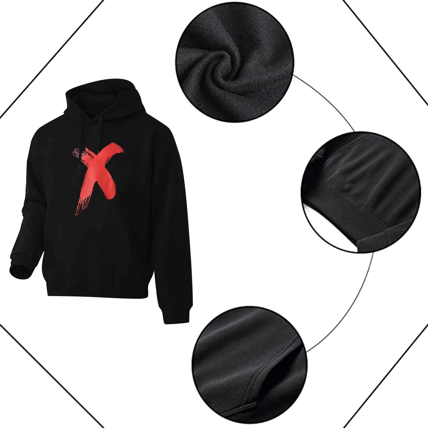 Men's Personalized Printed Hooded Sweater