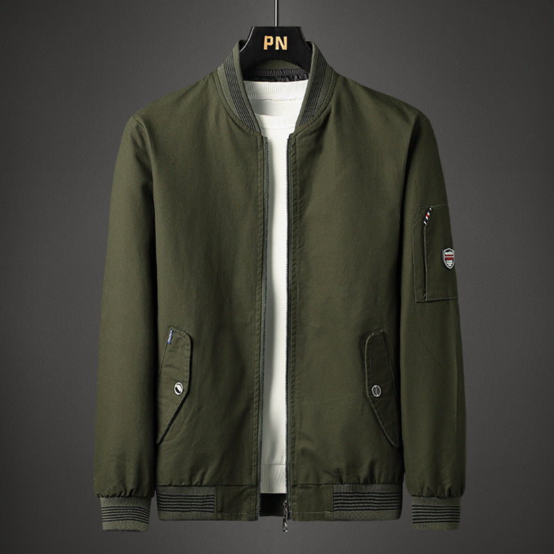 Men's Baseball Collar Casual Jacket Spring And Autumn Coat Men