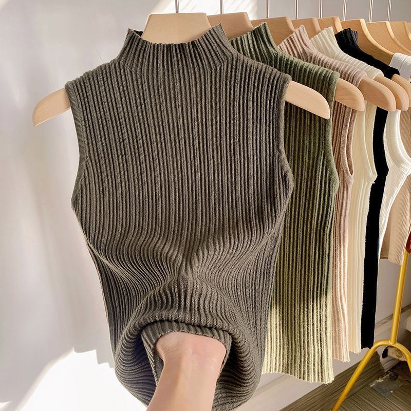 Women's Korean-style Half Turtleneck Knitted Inner Match Vest