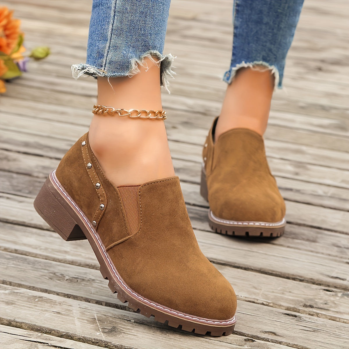 Plus Size All-match Casual Thick Heel Ankle Boots