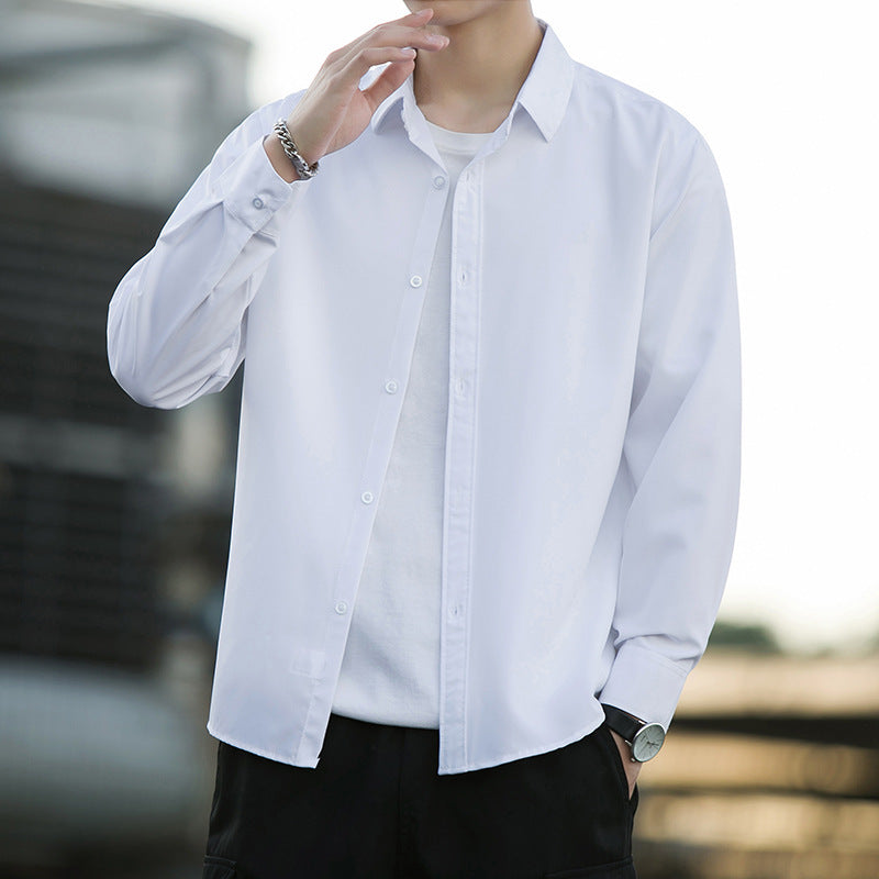 Men's Ice Silk Drape Long Sleeved Loose Casual Shirt