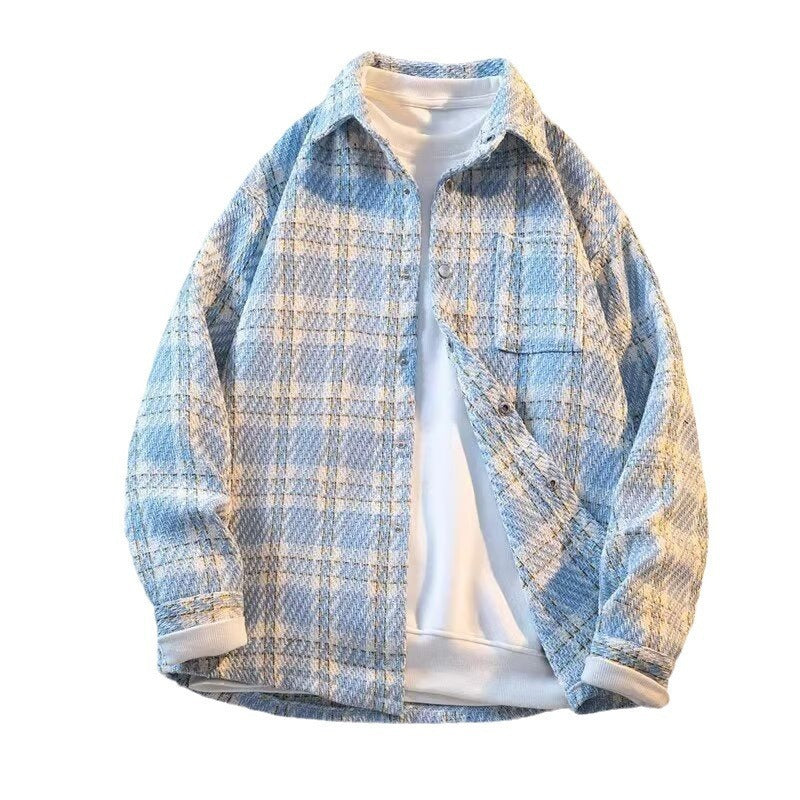 Casual All-matching Tops High-grade Plaid Shirt Jacket