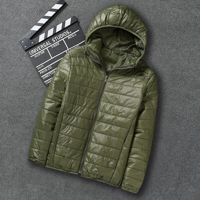 Men's Short All-match Hooded Super Thin Lightweight Down Jacket