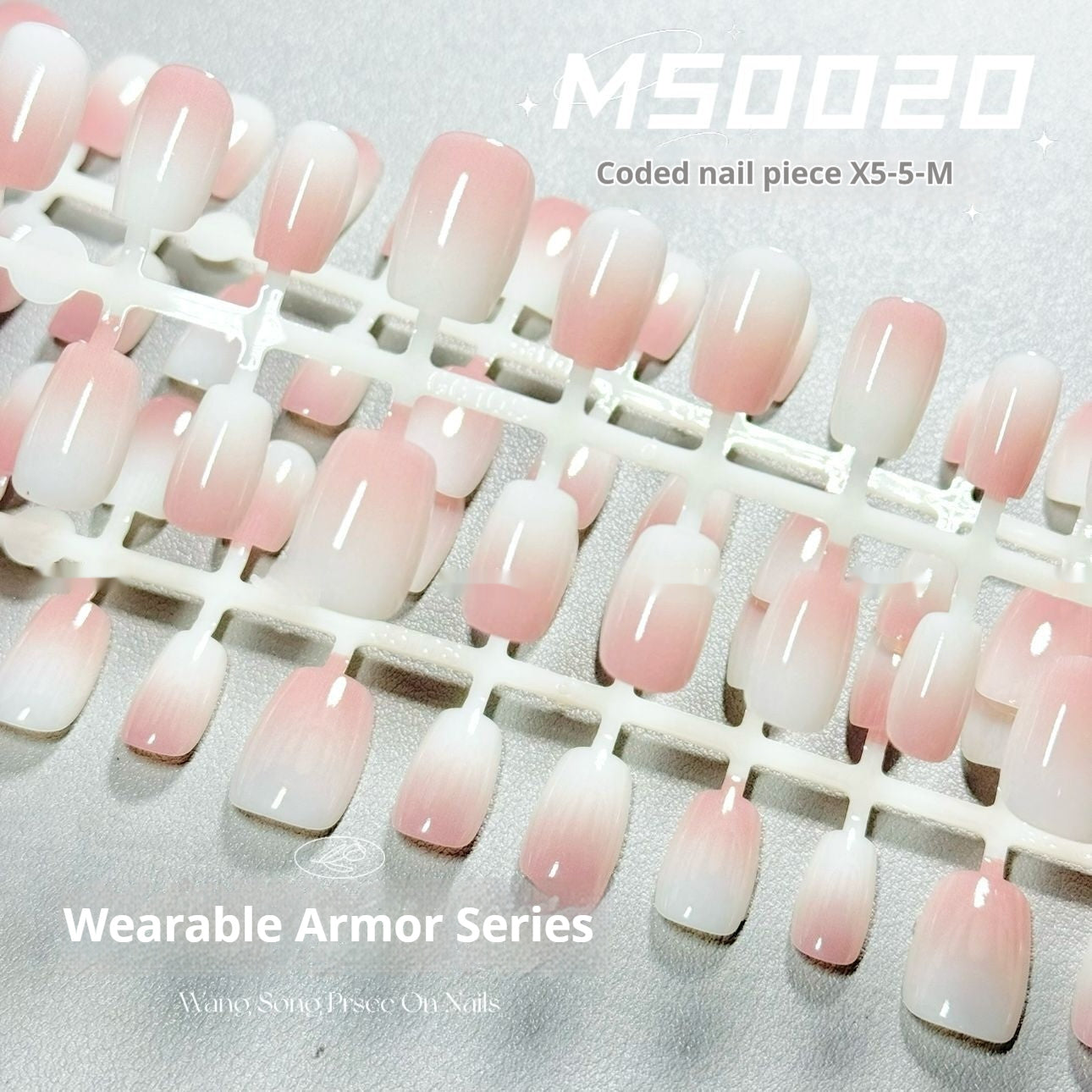 Peach Gradient Pearlescent Wear Armor Nail Sticker