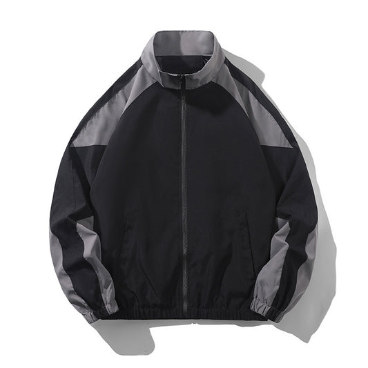 Men's Casual Spring And Autumn Outdoor Stitching Contrast Color Jacket