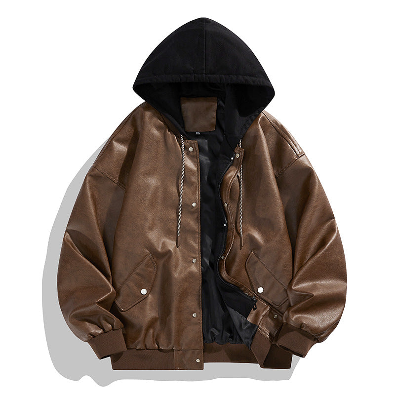 High Street Cool Retro Leather Jacket For Men