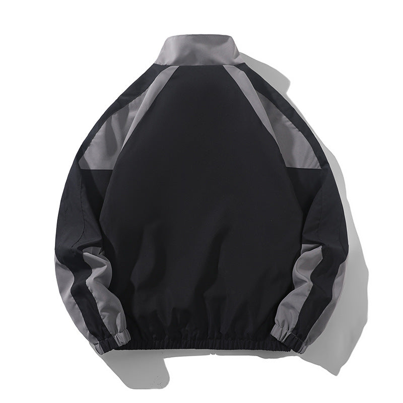 Men's Casual Spring And Autumn Outdoor Stitching Contrast Color Jacket