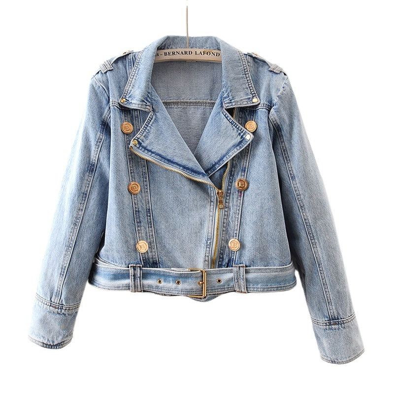 Women's Short Loose Top Motorcycle Jacket