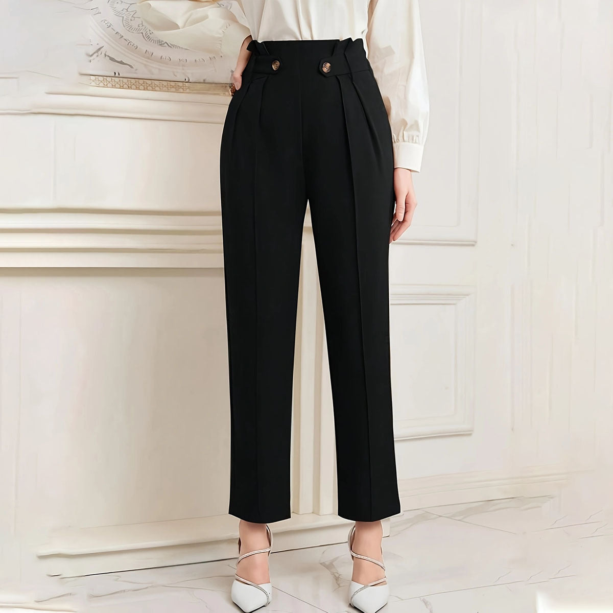Women's Straight Ankle-length Suit Pants