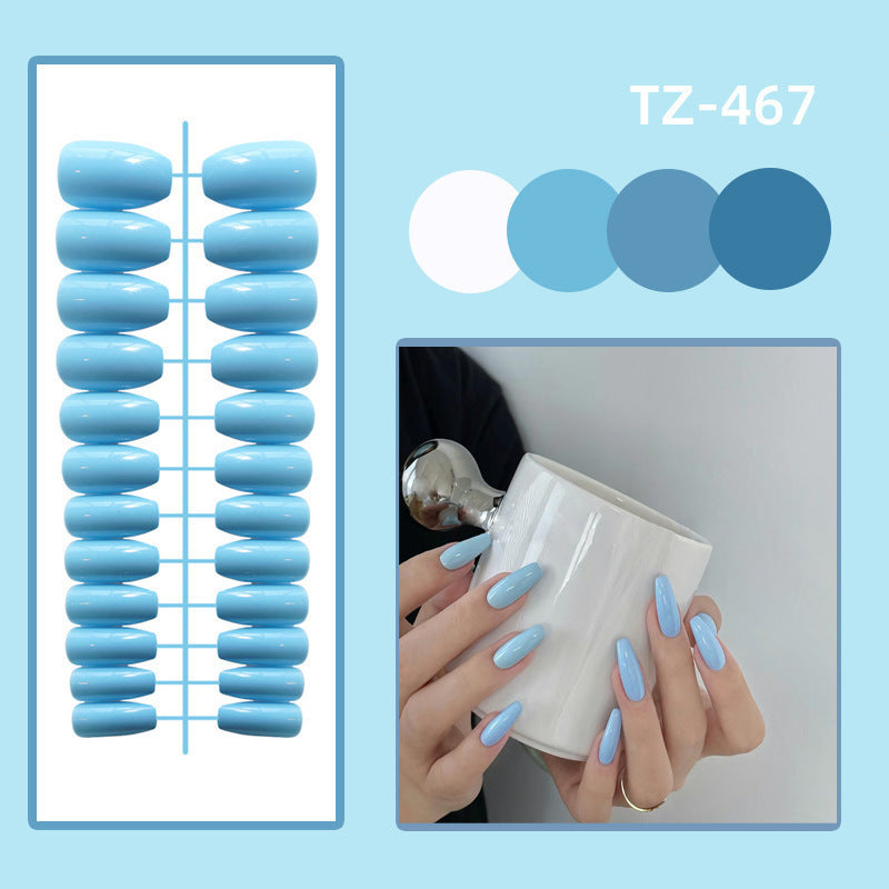 Short Ballet Trapezoid Glossy Nail Patch