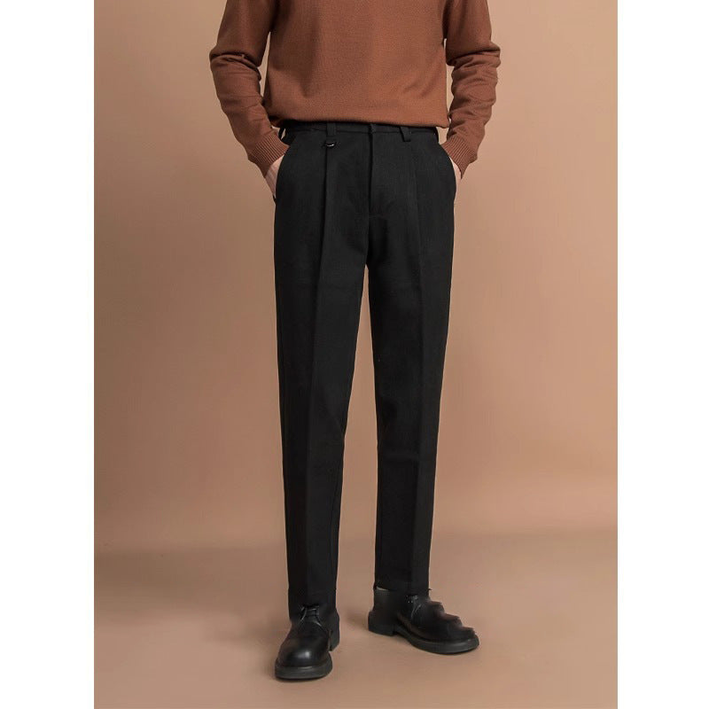 Fashion Suit Pants Men's Versatile Business Draped Casual Pants Trendy Straight