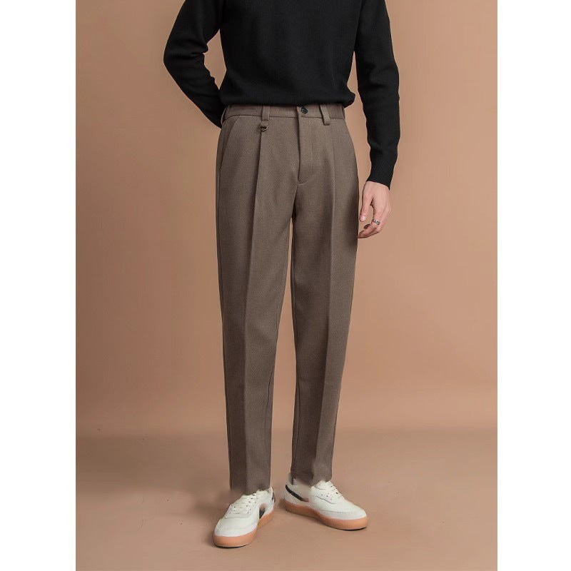 Fashion Suit Pants Men's Versatile Business Draped Casual Pants Trendy Straight