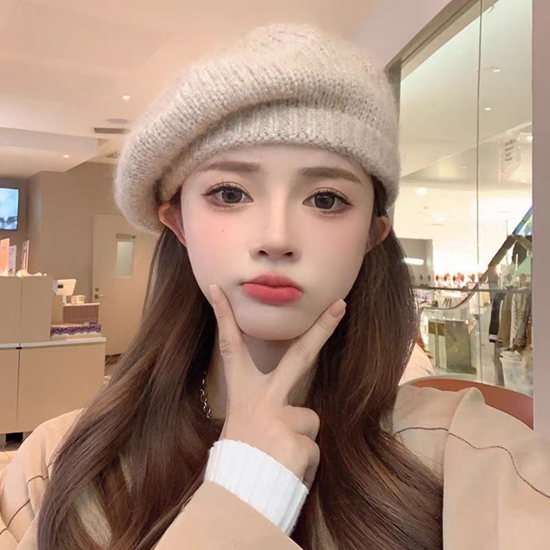 Sweet Beauty Face Little Wild Net Red Big Head Circumference Woolen Cap