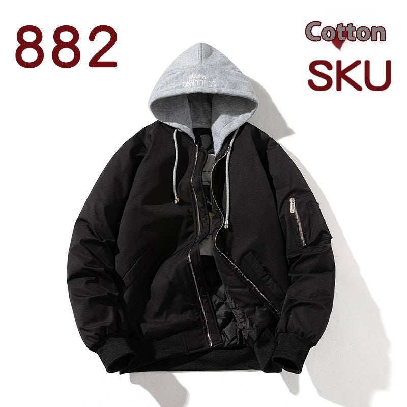 Pilot Jacket Trendy Solid Color Loose-fitting Large Size